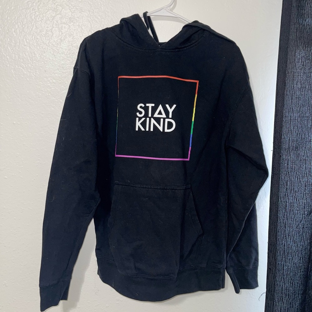 Stay Kind Black Pullover Hoodie Size M
